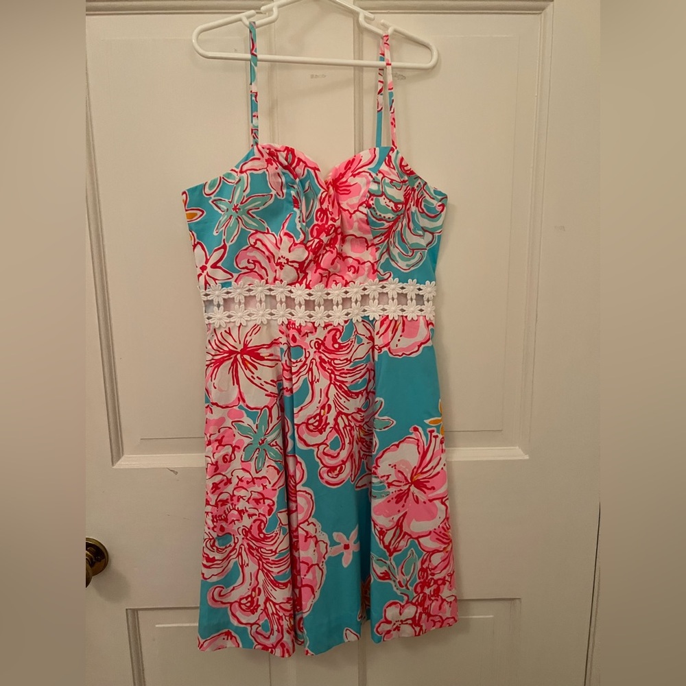 Lilly Pulitzer Lenore Lace Cut-out Dress in Sunglow